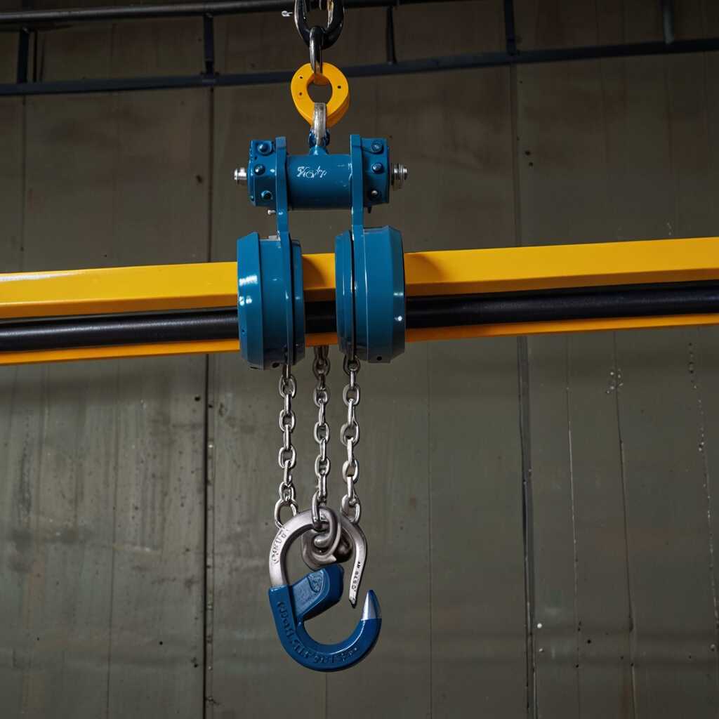 Single-speed hand chain hoist in operational use
