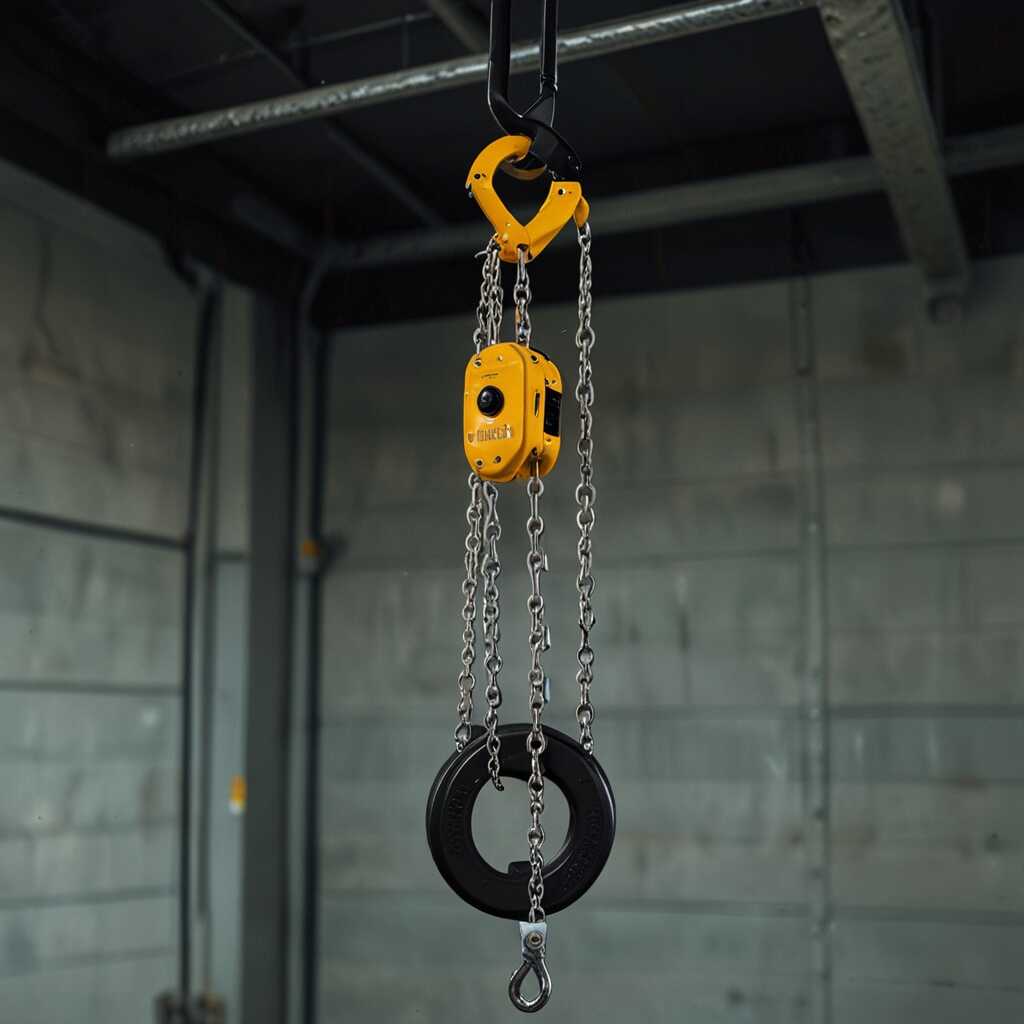 Worker examining lift in freezing weather